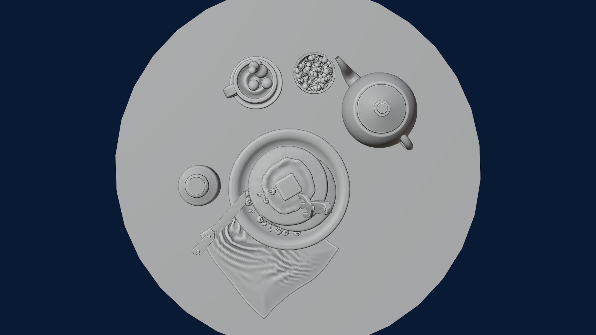 nice little breakfast Low-poly 3D model_25