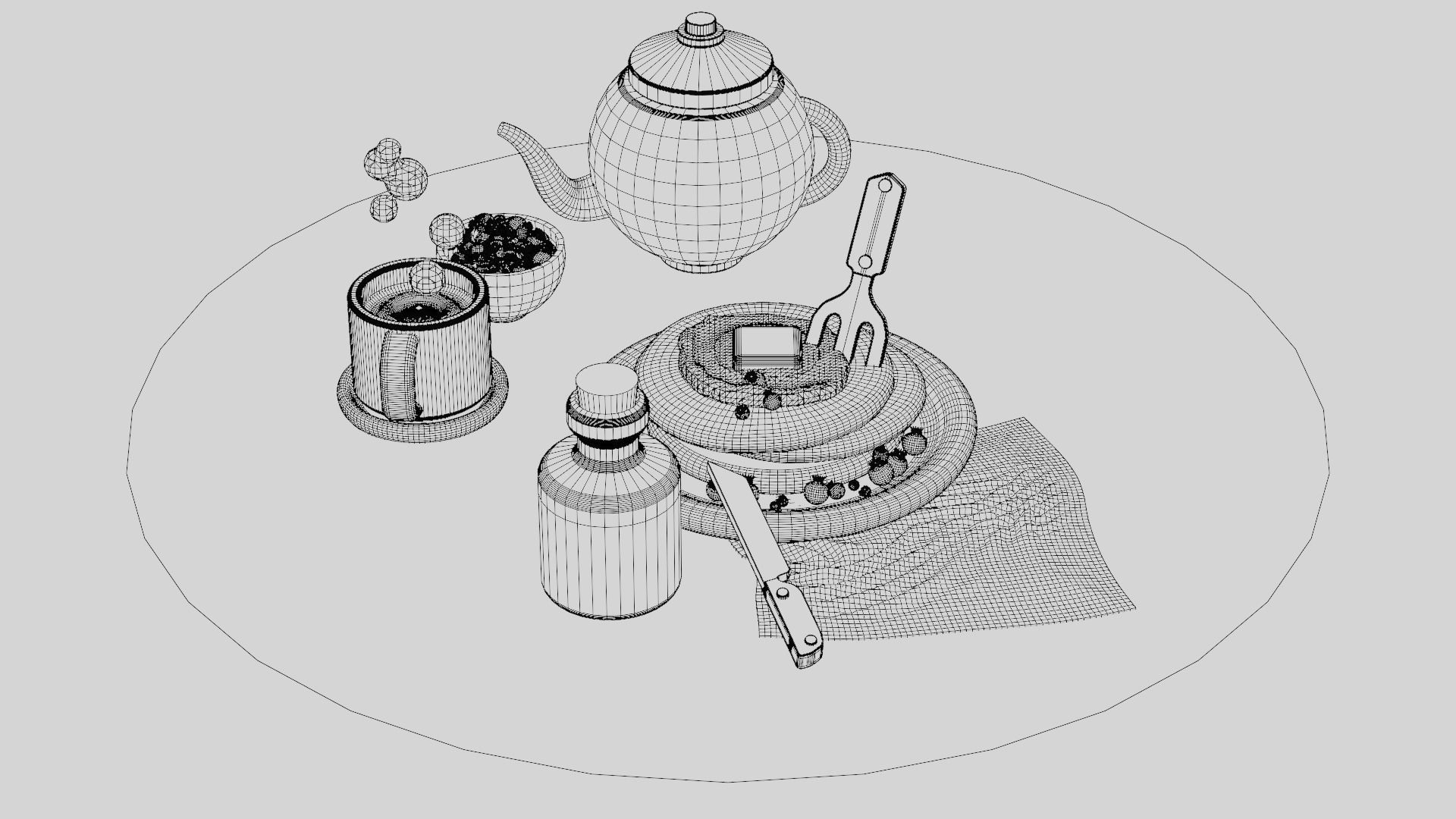 nice little breakfast Low-poly 3D model_36