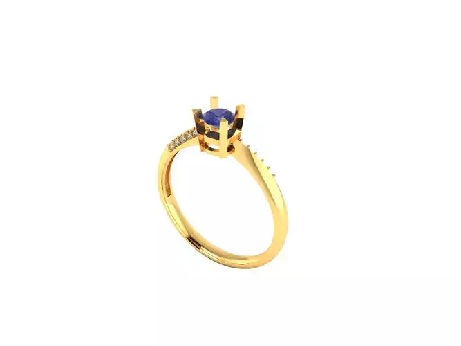 Women Solitaire Ring 3dm stl obj fbx Render Details