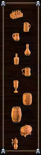 Beer and Wine 3D print model