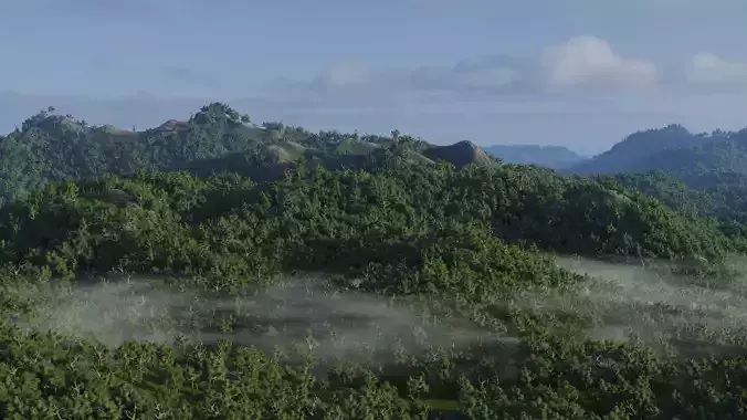 Realistic Landscape lush forest