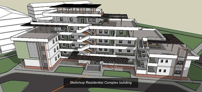 Collection 27 Sketchup Residential Complex models 3D Model Pack 4