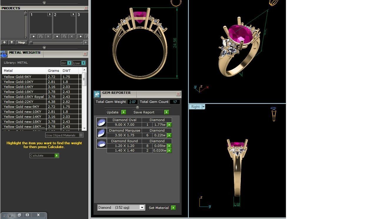 Women Solitaire Ring 3dm stl obj fbx Render Details 3D print model_6