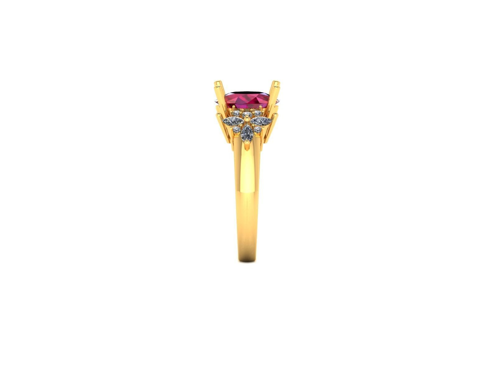 Women Solitaire Ring 3dm stl obj fbx Render Details 3D print model_1