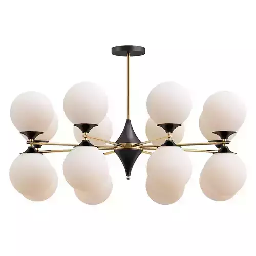 mimosa-a3649pl-16pb modern chandelier with balls and gold accents