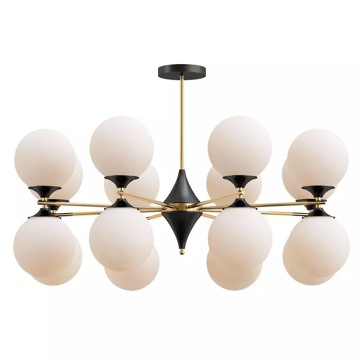 mimosa-a3649pl-16pb modern chandelier with balls and gold acc... 3D model