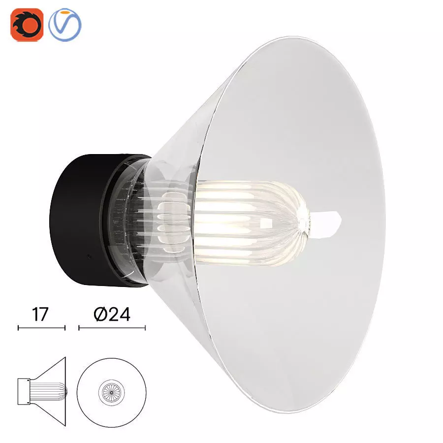 ext peacock wall light 3D model_0