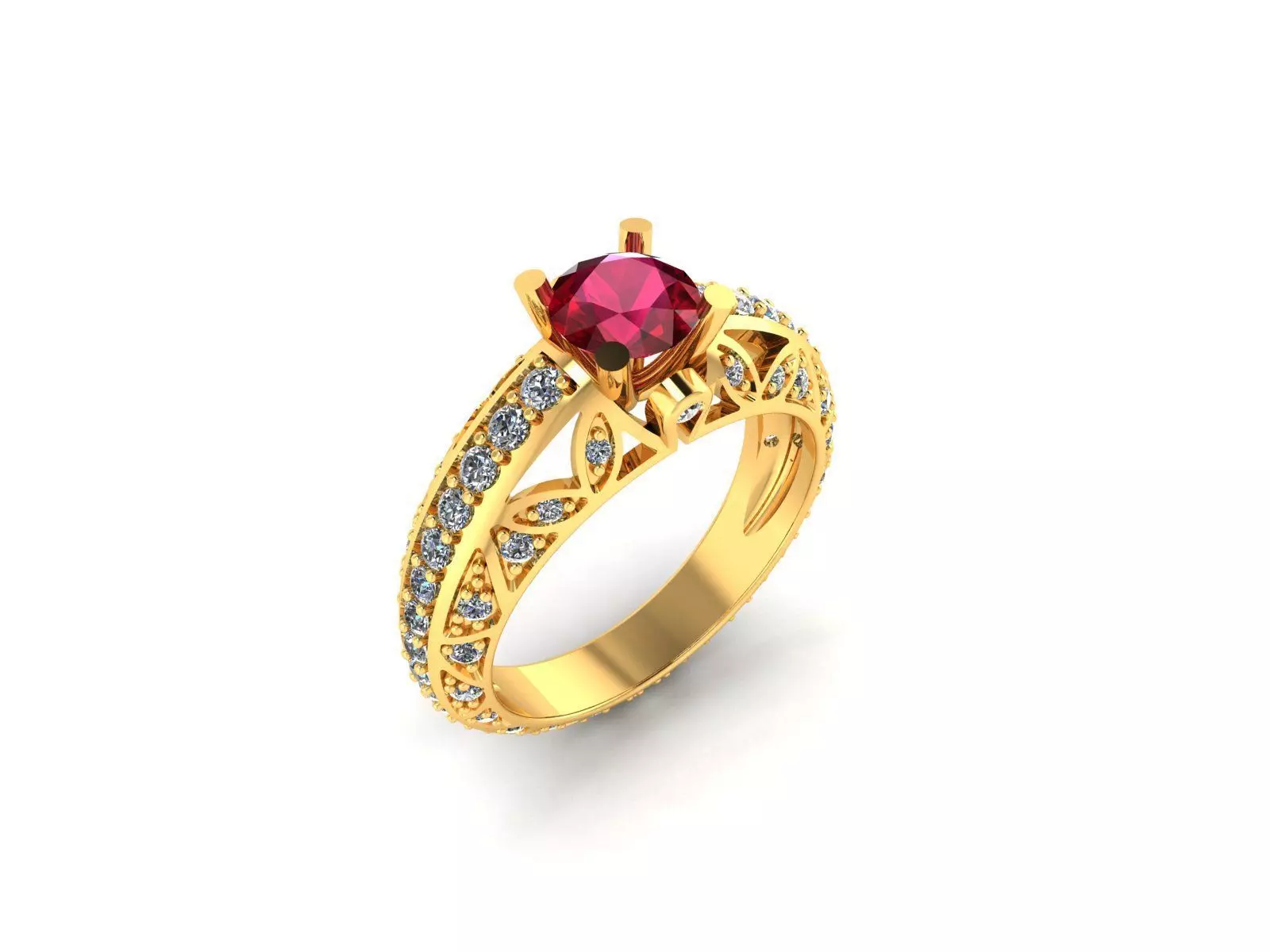 Women Solitaire Ring 3dm stl obj fbx Render Details 3D print model_0