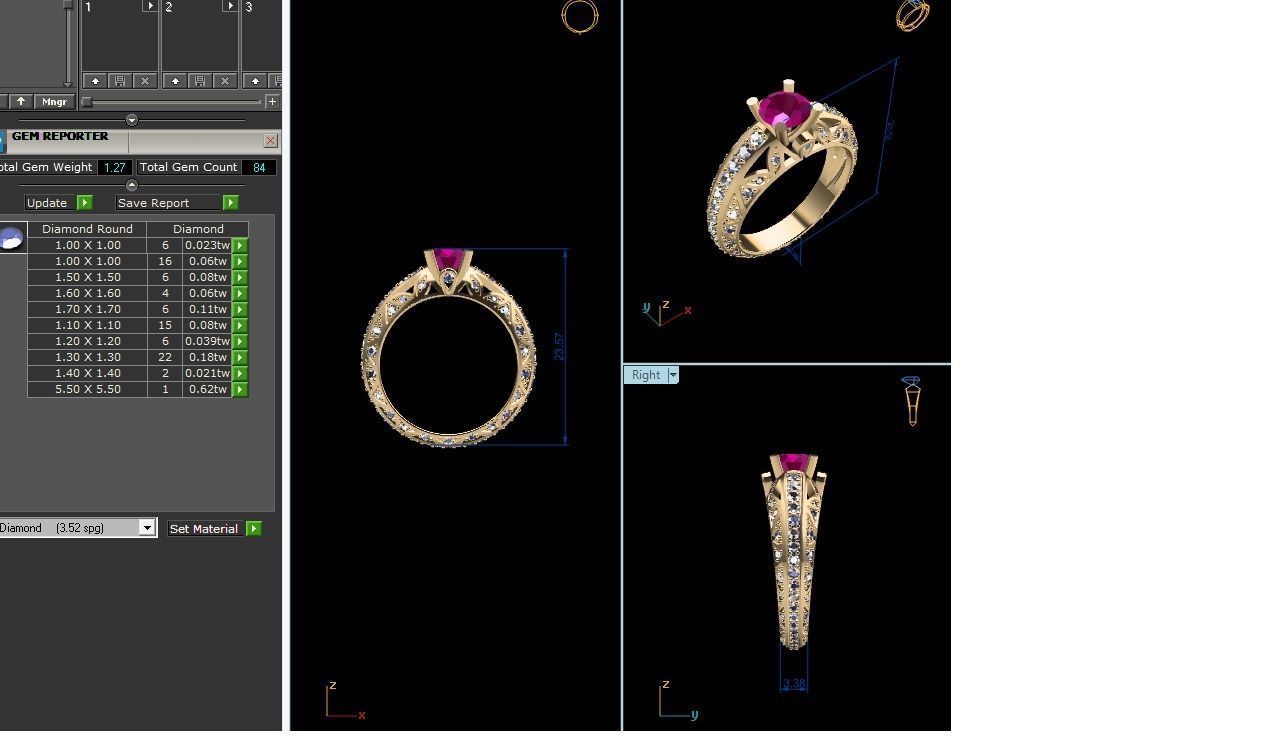 Women Solitaire Ring 3dm stl obj fbx Render Details 3D print model_6