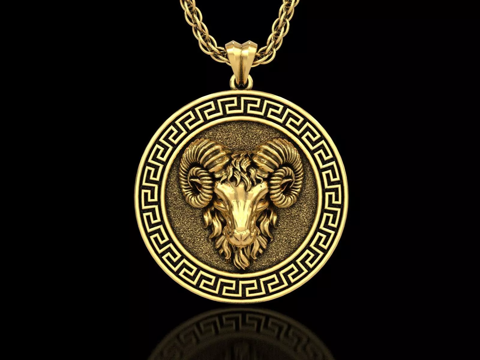 The Aries Zodiac Sign Ram Medallion Pendant 3D print model