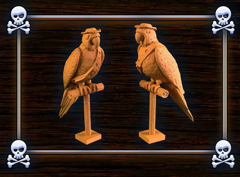 Parrot pirate parrots 3D print model_0