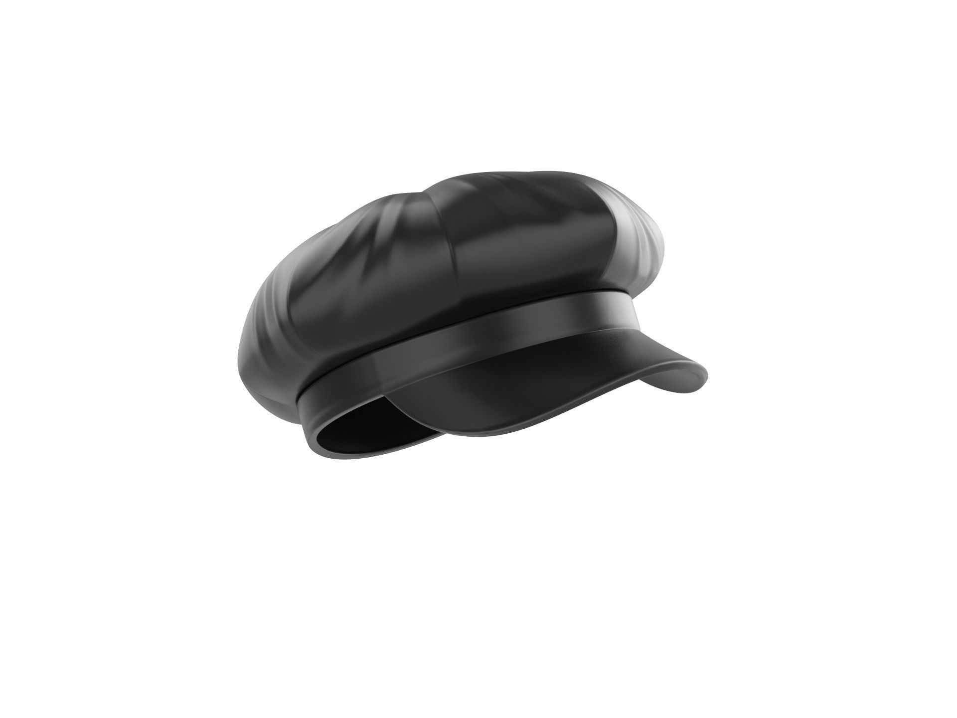 Prop093 Latex Beret Hat 3D model_2