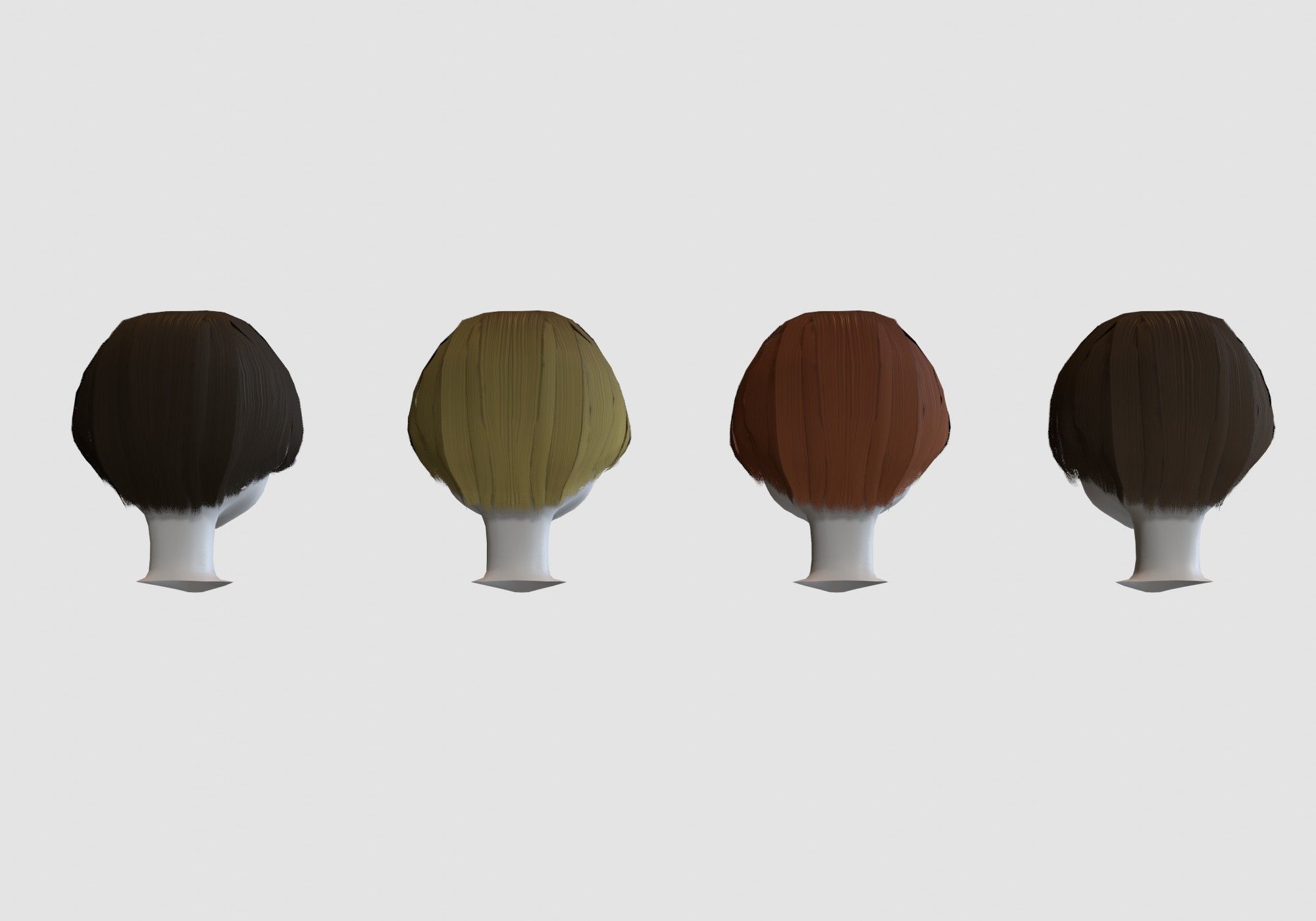 - hairstyle in 4 colors Low-poly 3D model_4