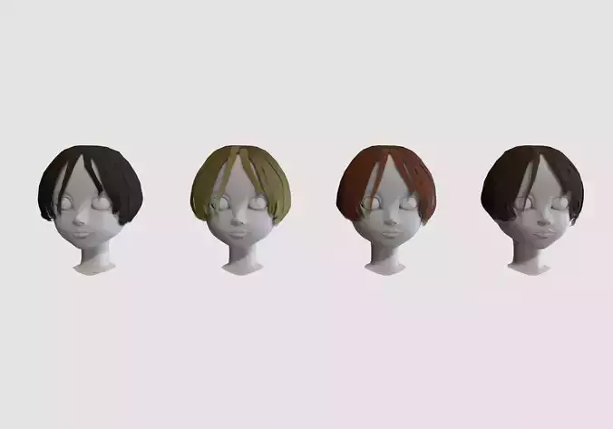 - hairstyle in 4 colors