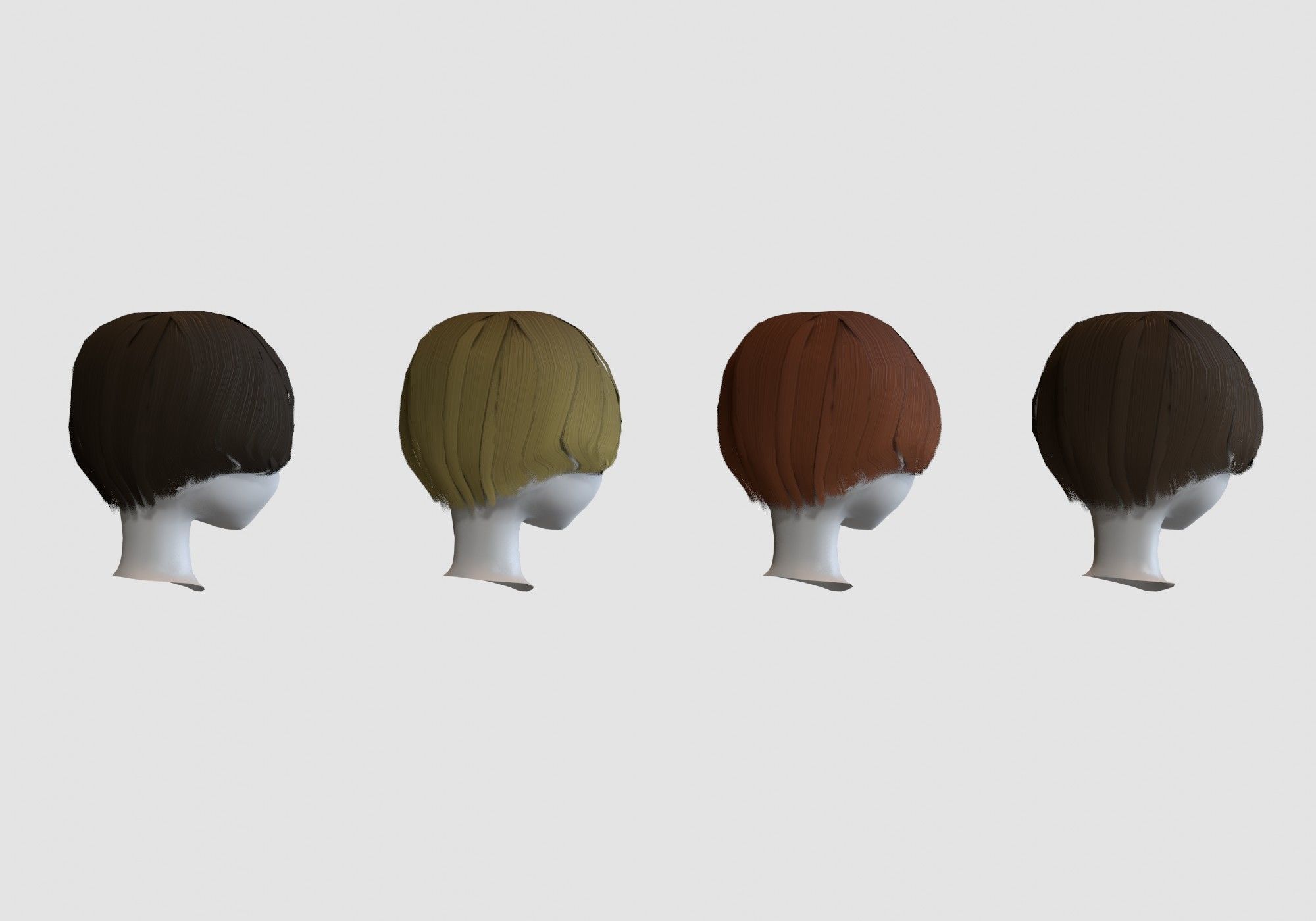 - hairstyle in 4 colors Low-poly 3D model_3