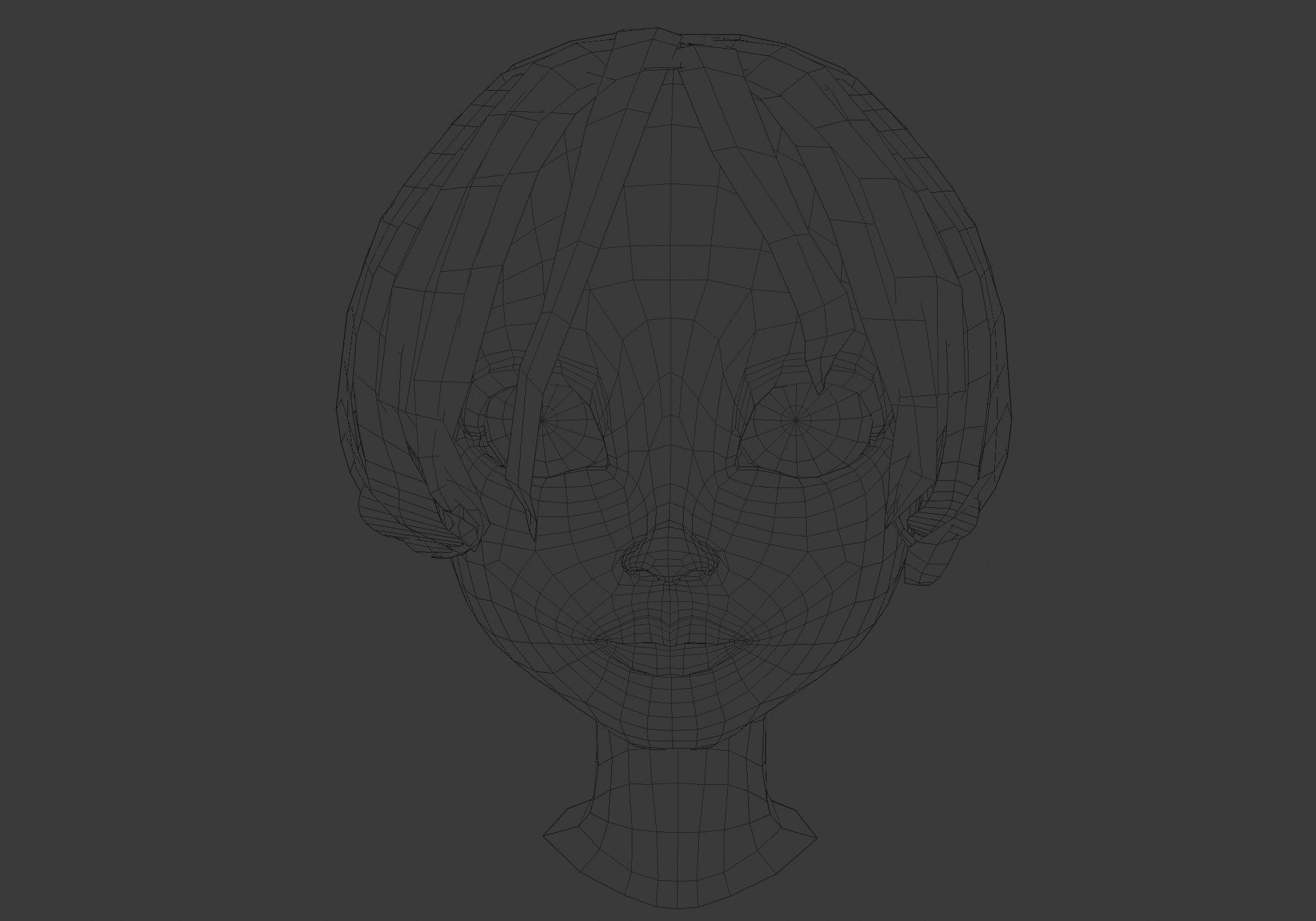 - hairstyle in 4 colors Low-poly 3D model_5