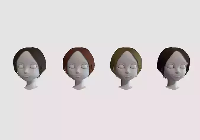 hairstyle in 4 colors