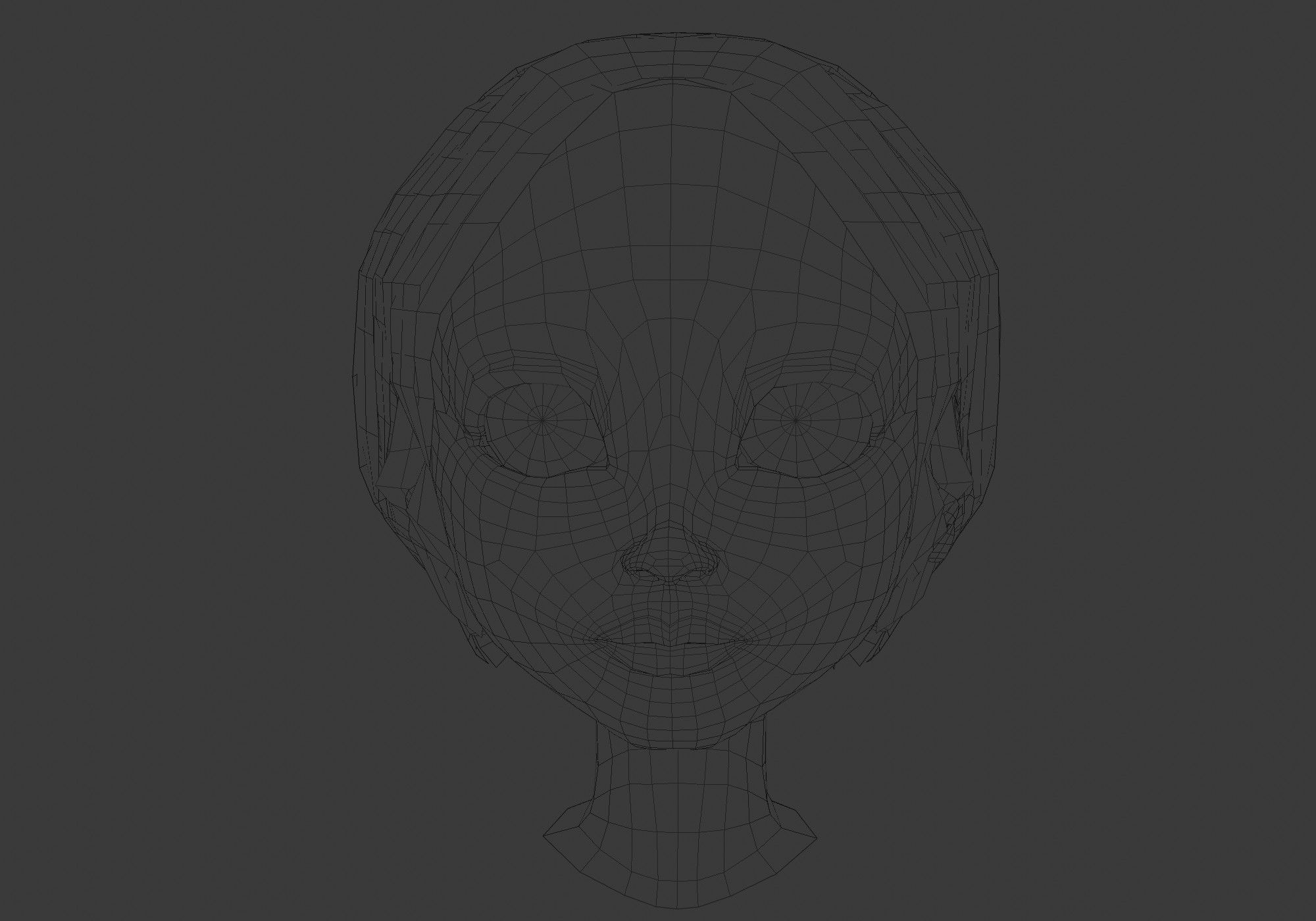 hairstyle in 4 colors Low-poly 3D model_5