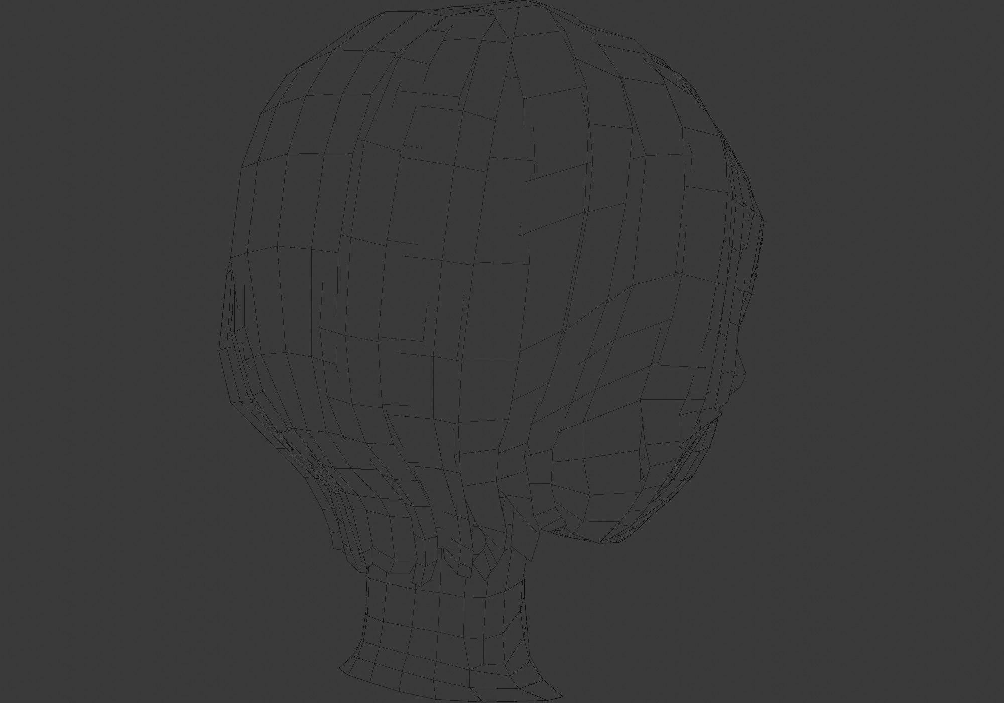 hairstyle in 4 colors Low-poly 3D model_8