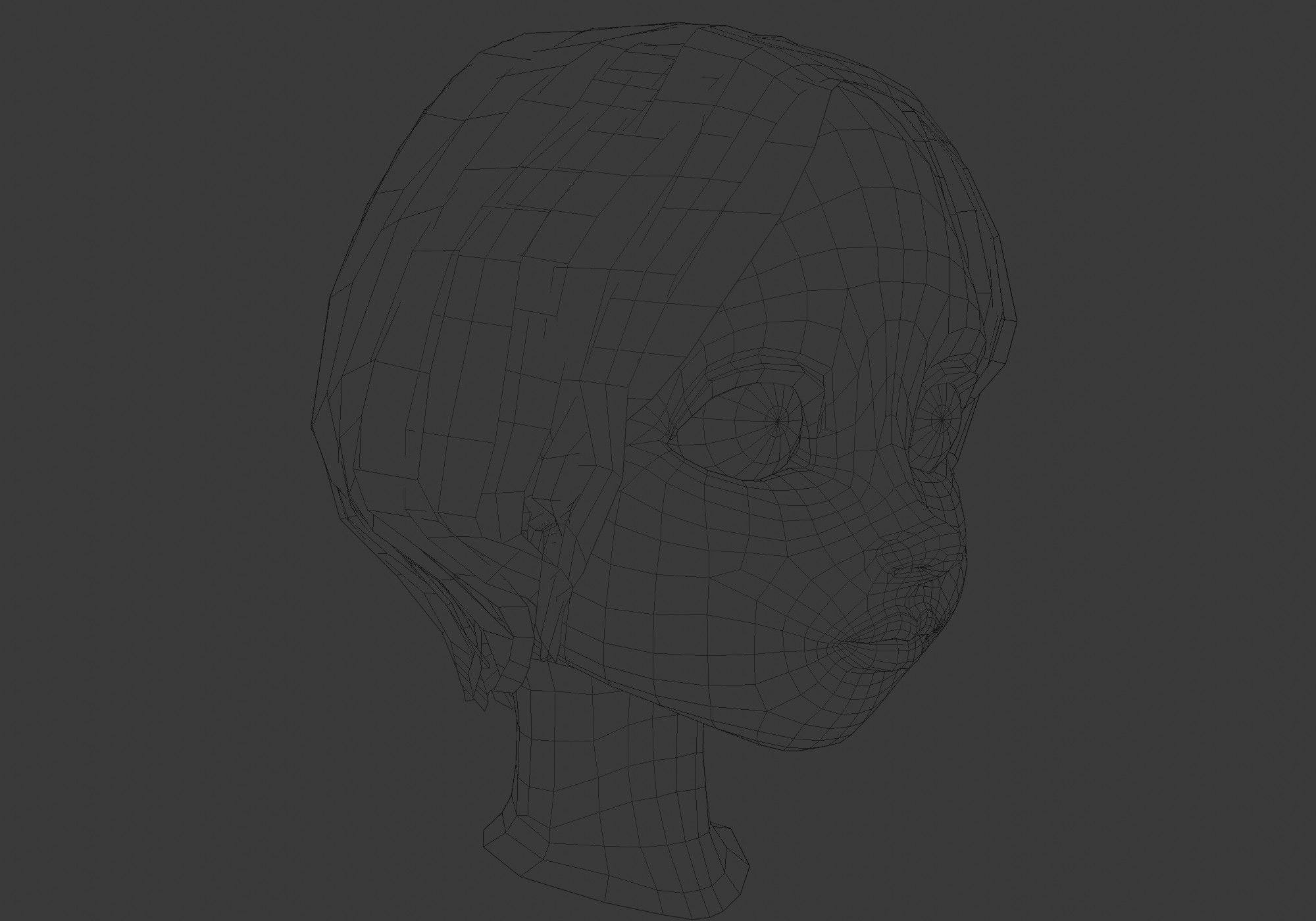 hairstyle in 4 colors Low-poly 3D model_6