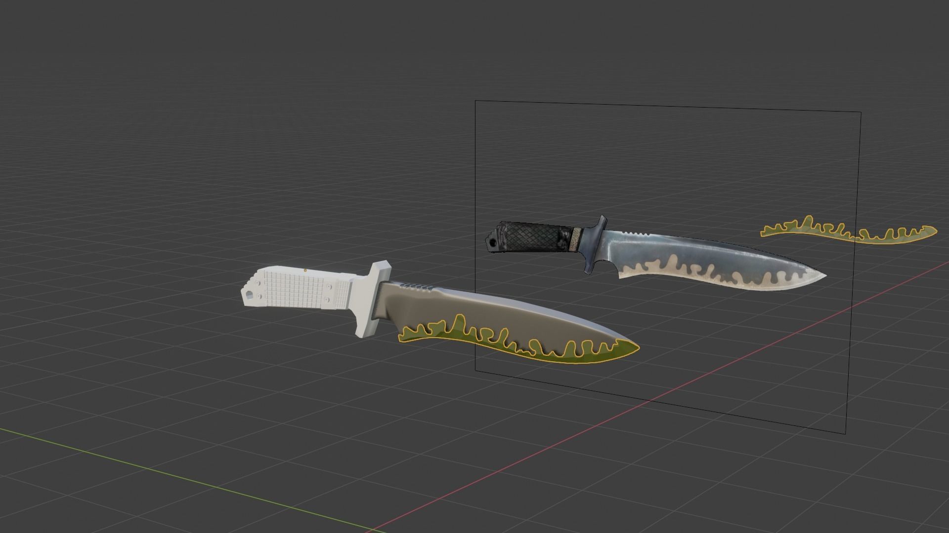 melee weapon Classic Knife Low-poly 3D model_4