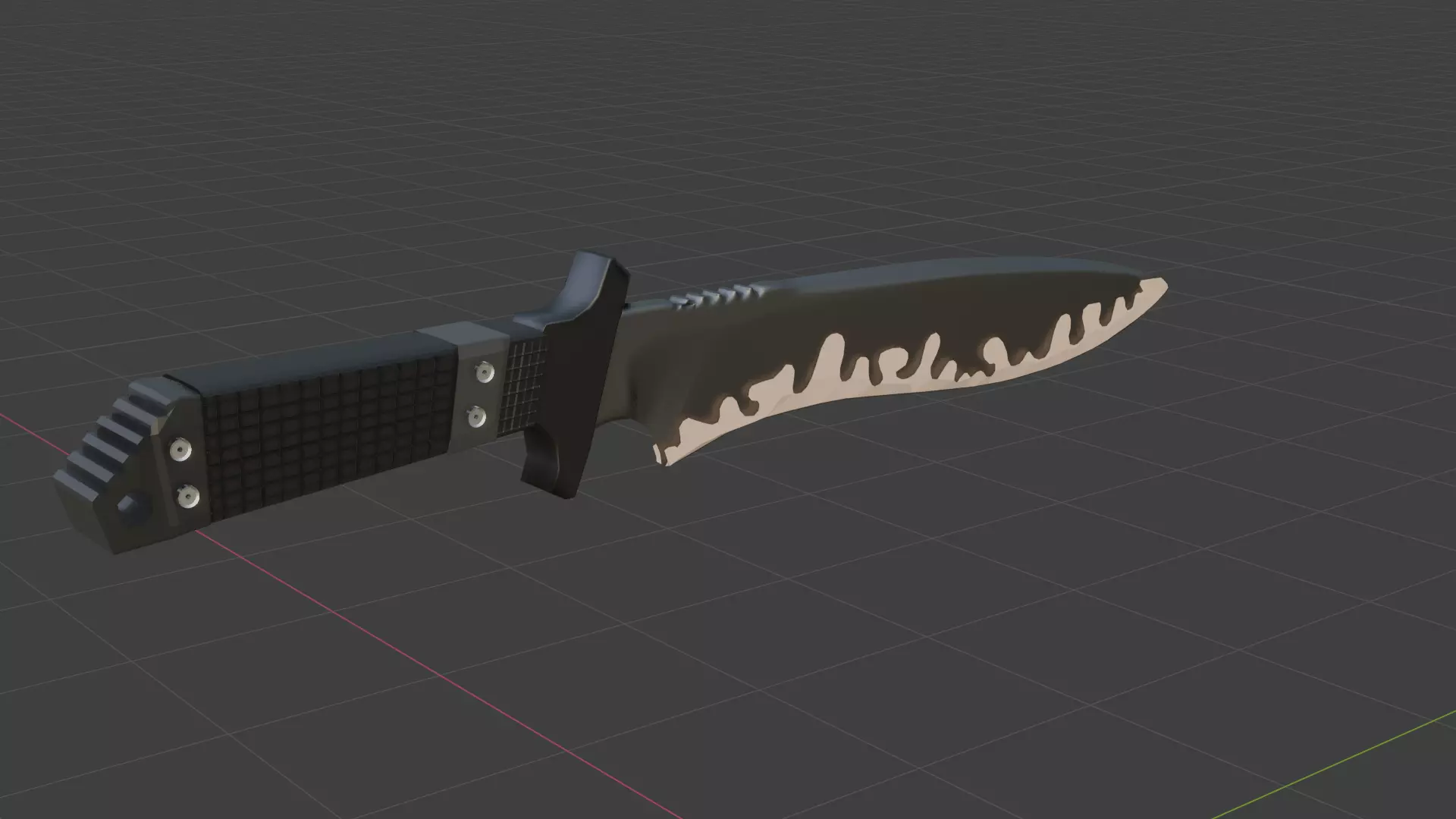 melee weapon Classic Knife Low-poly 3D model_0