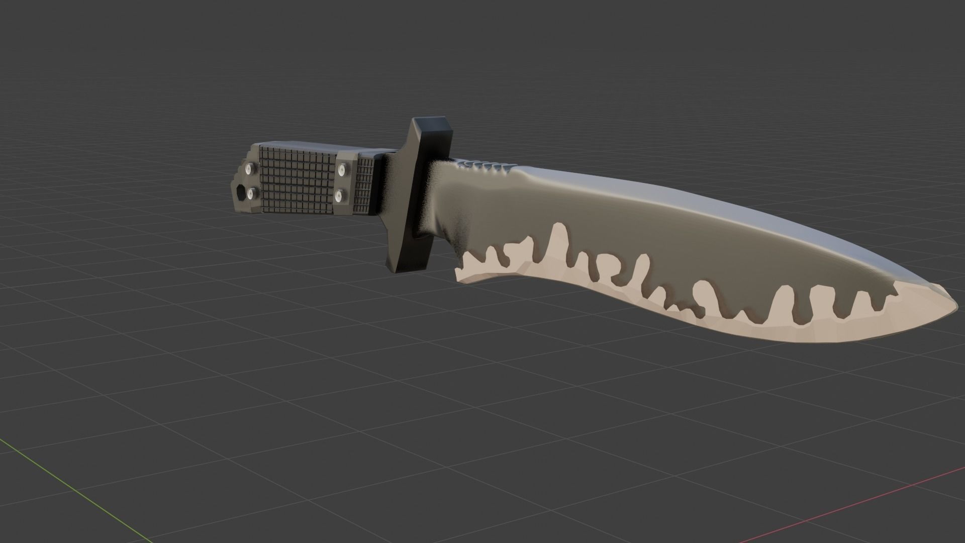 melee weapon Classic Knife Low-poly 3D model_3
