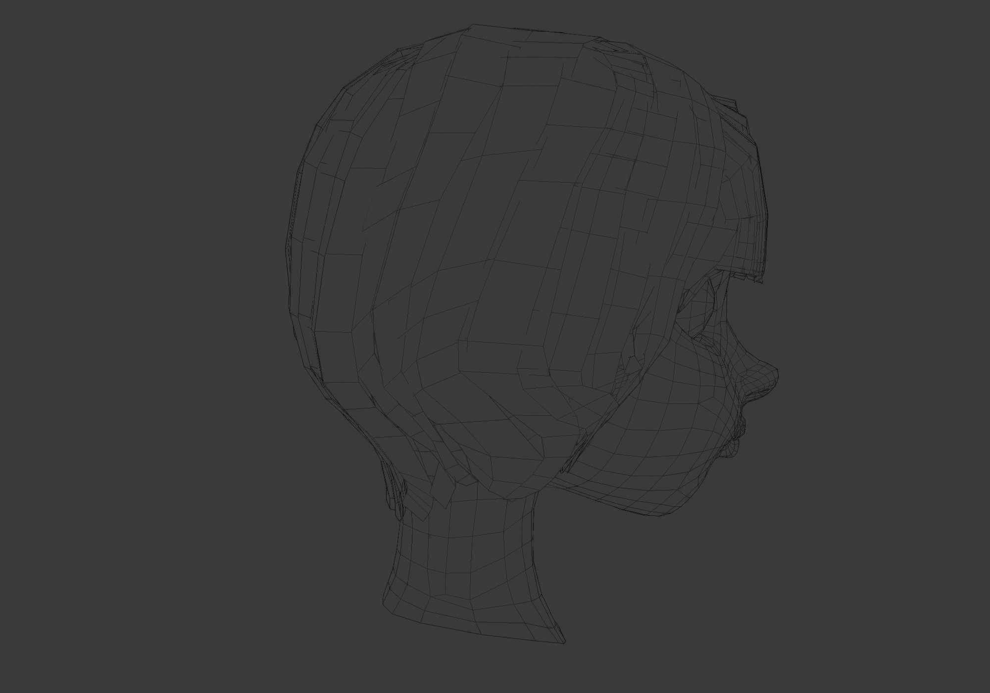 hairstyle in 4 colors Low-poly 3D model_7