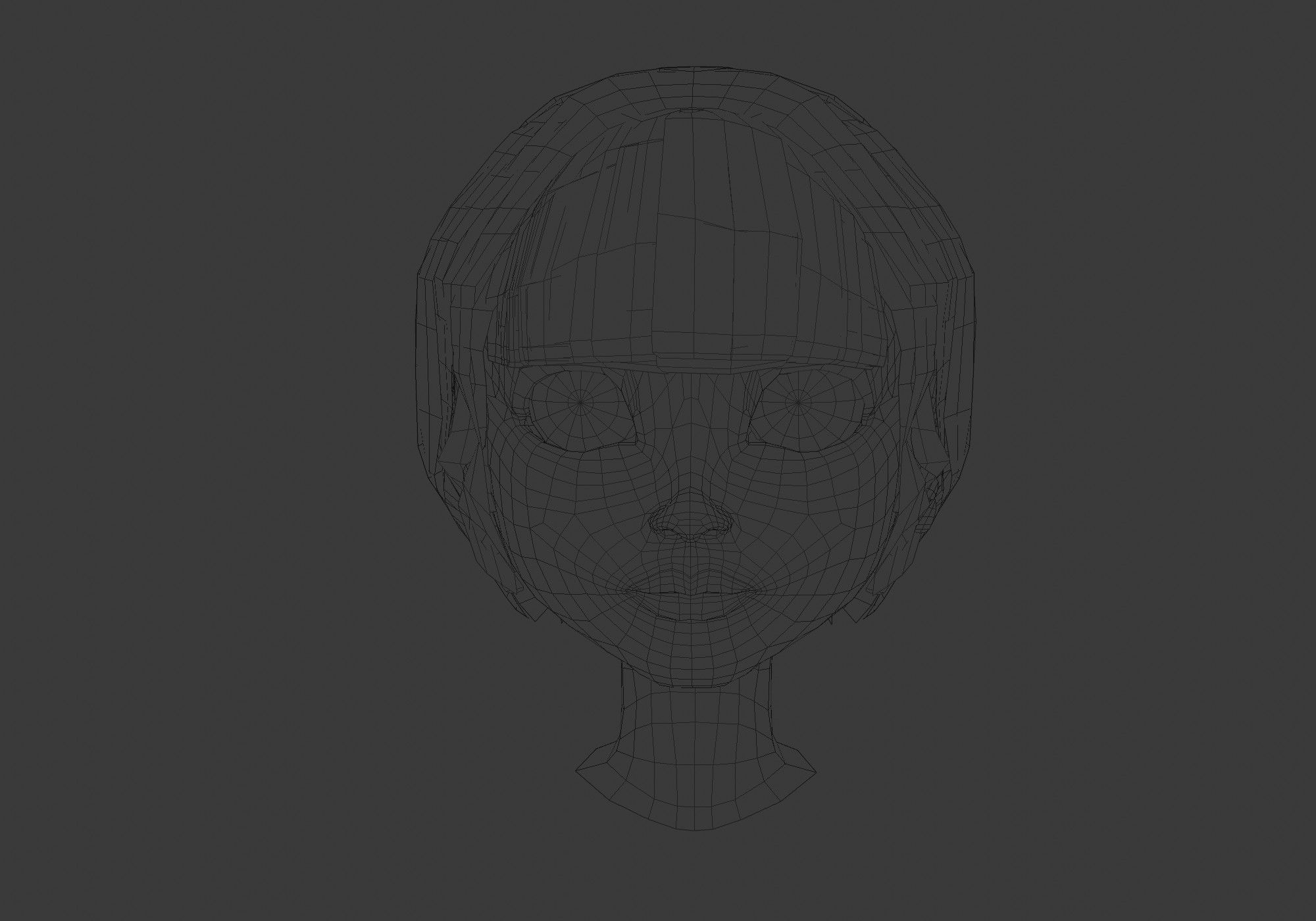 hairstyle in 4 colors Low-poly 3D model_5