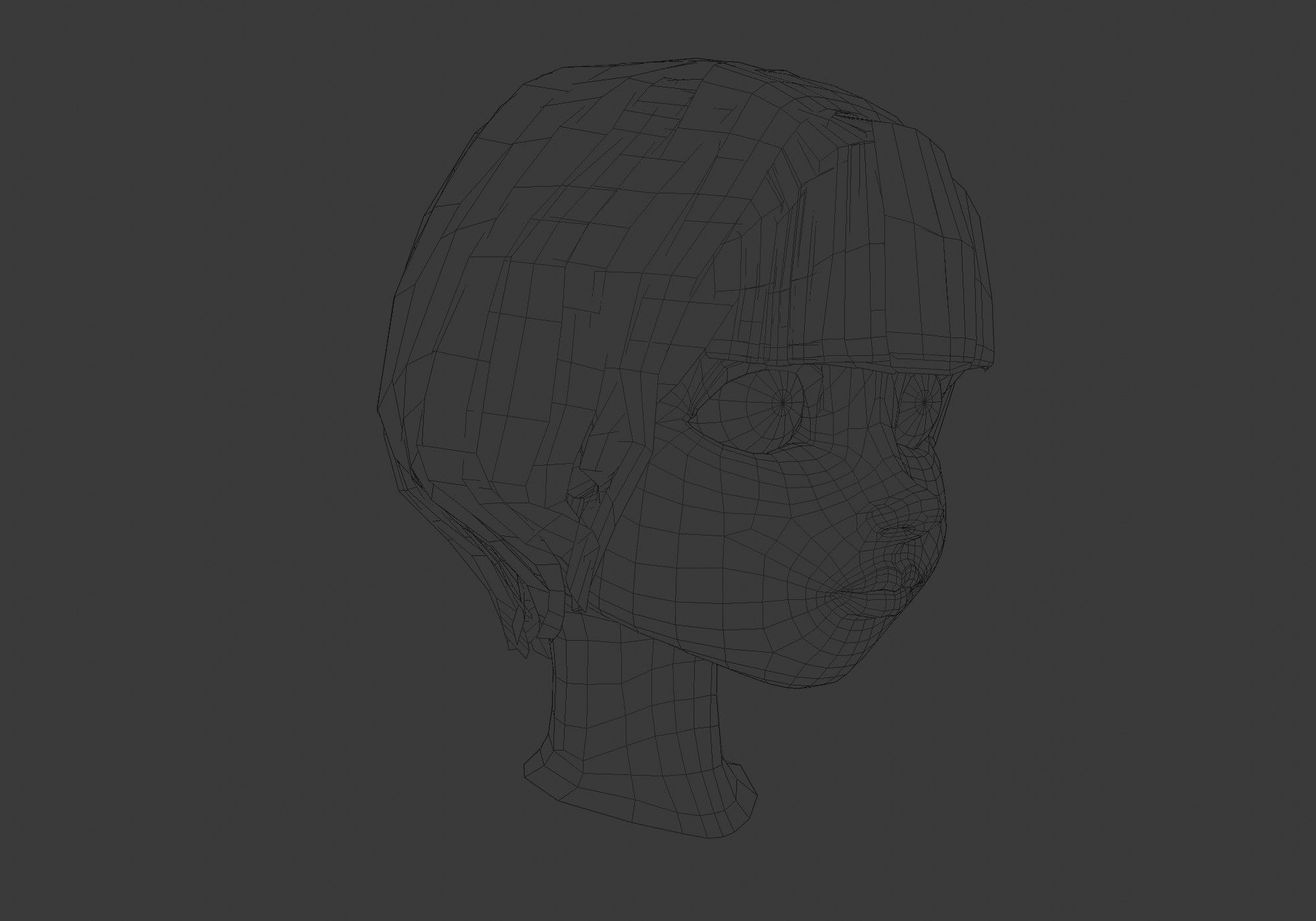 hairstyle in 4 colors Low-poly 3D model_6