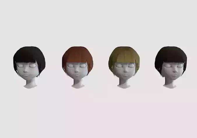 hairstyle in 4 colors