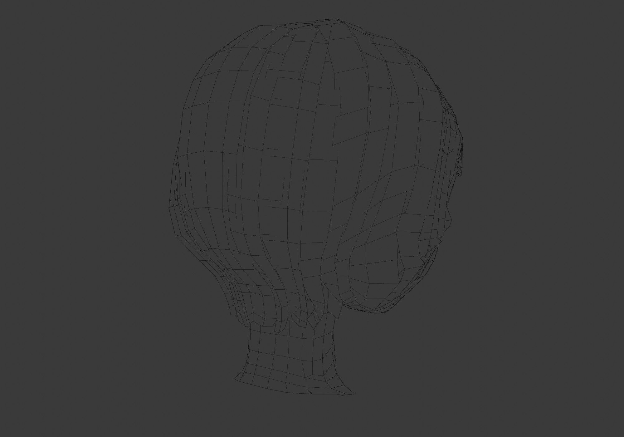 hairstyle in 4 colors Low-poly 3D model_8