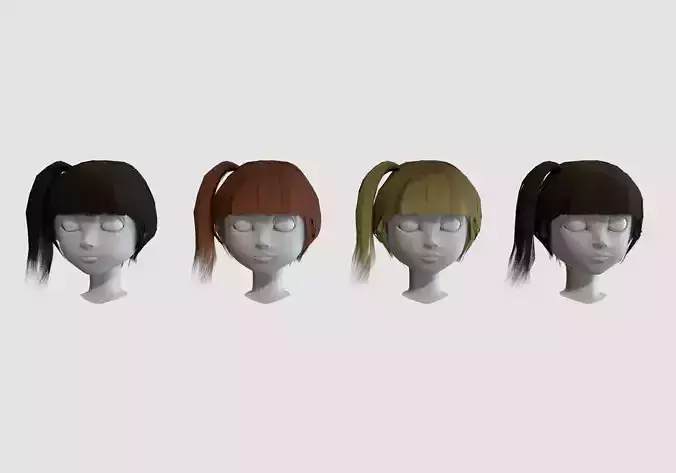 hairstyle in 4 colors