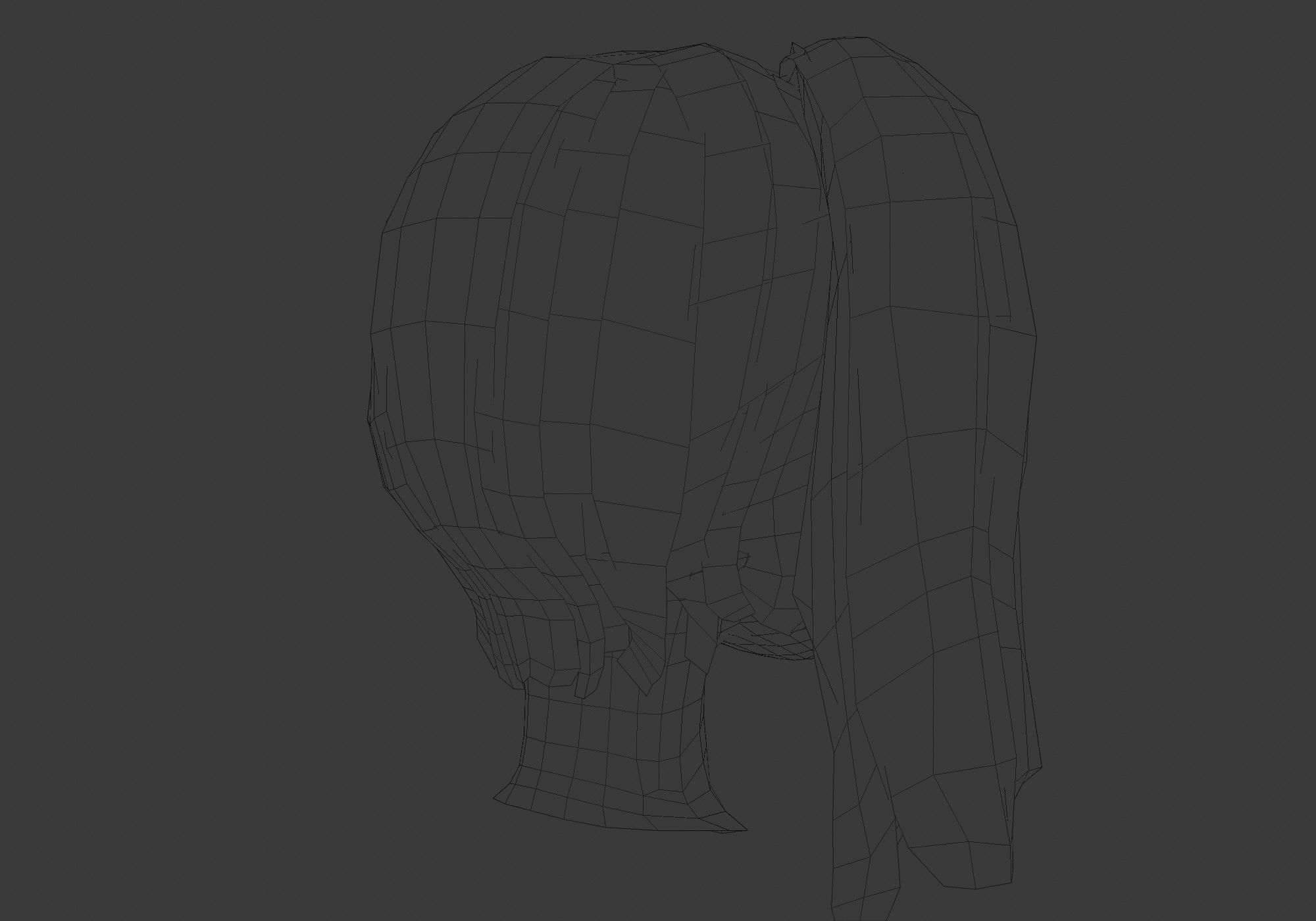 hairstyle in 4 colors Low-poly 3D model_8