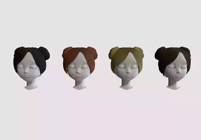 hairstyle in 4 colors