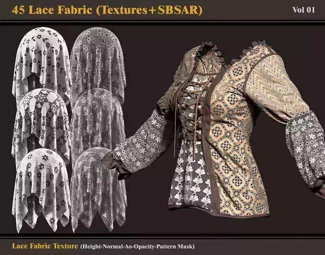 45 Lace Fabric-Textures and SBSAR