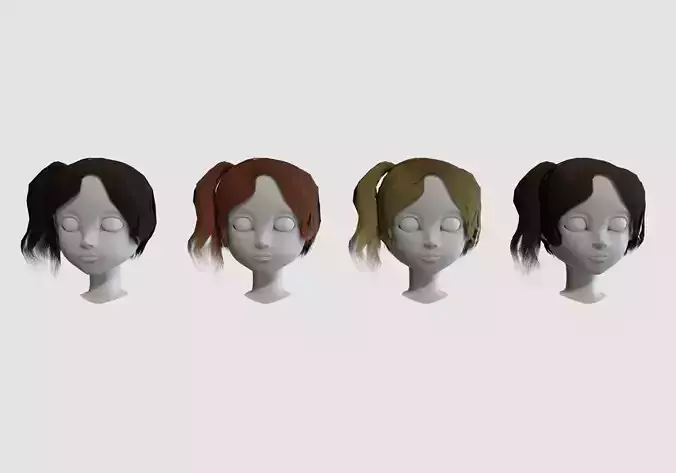 hairstyle in 4 colors