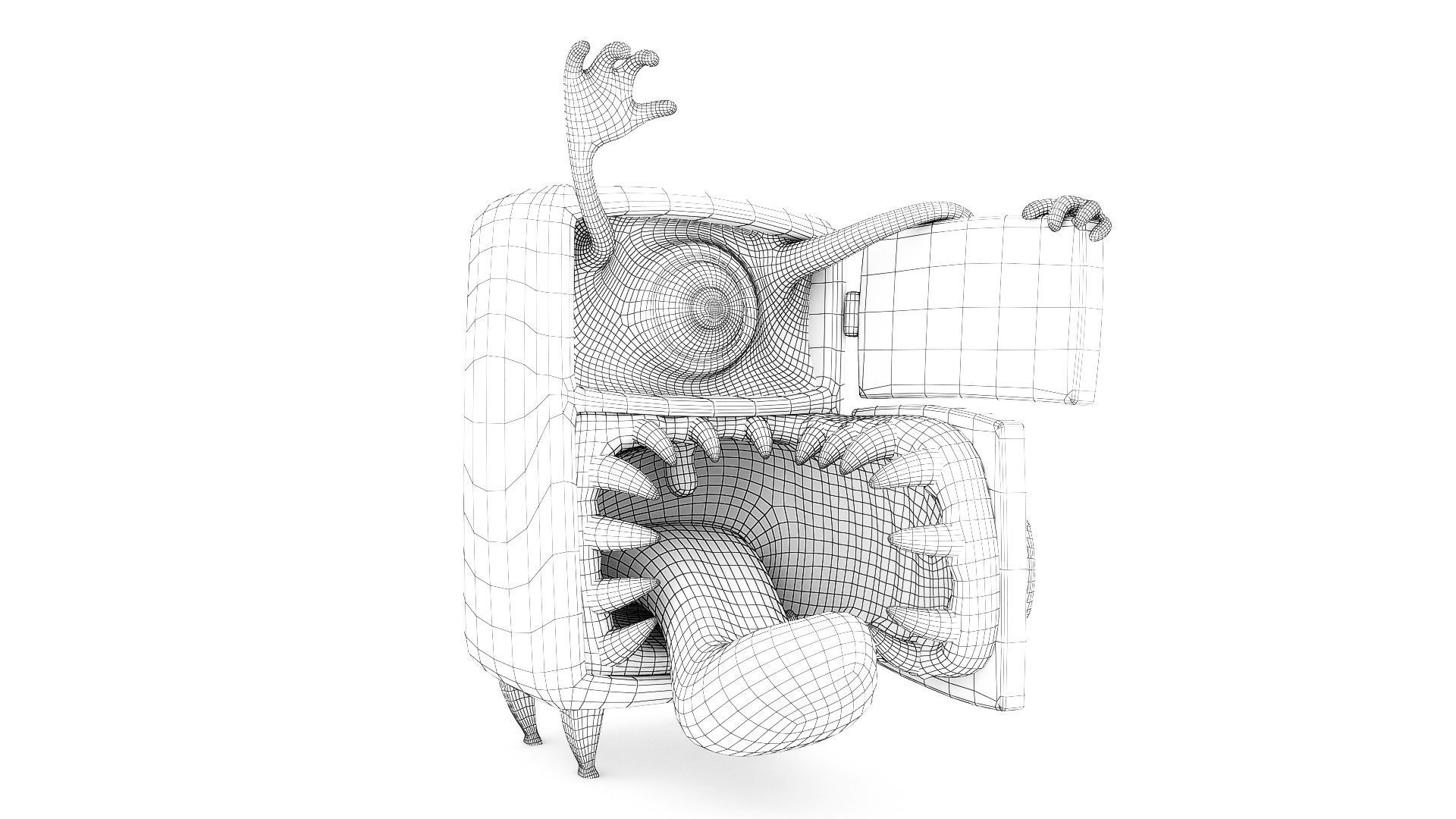 Evil fridge low poly Low-poly 3D model_1