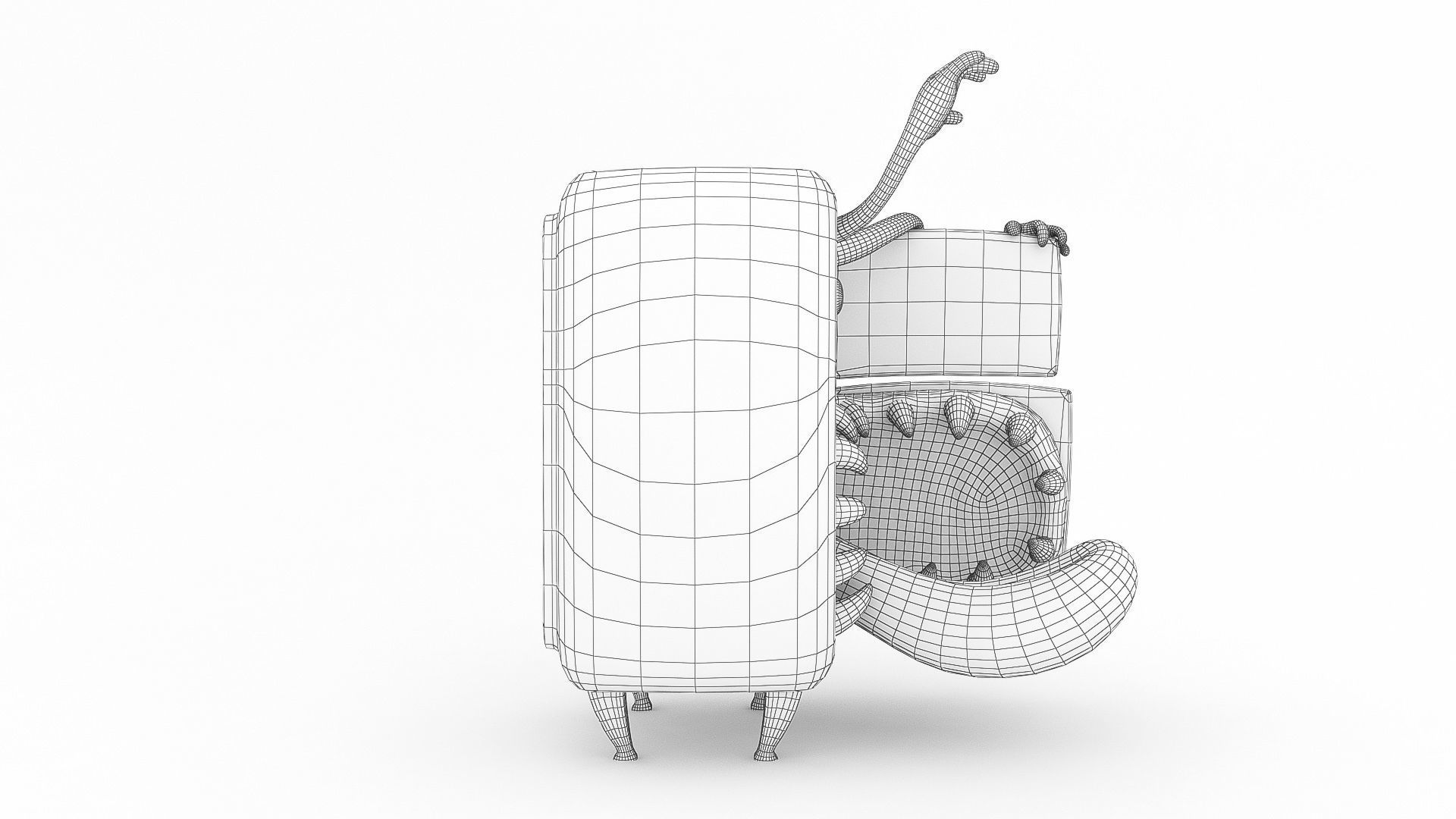 Evil fridge low poly Low-poly 3D model_7