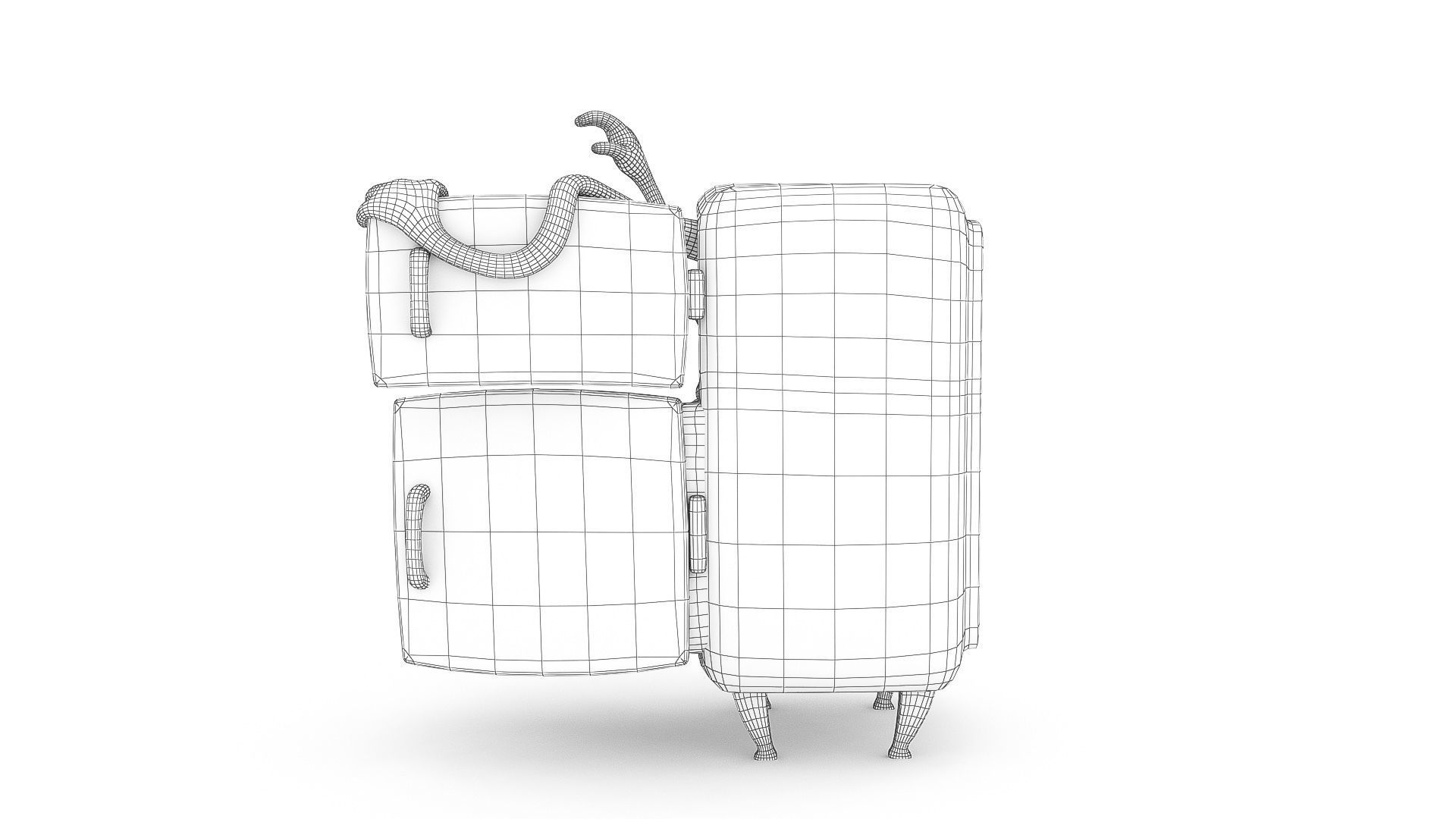 Evil fridge low poly Low-poly 3D model_9