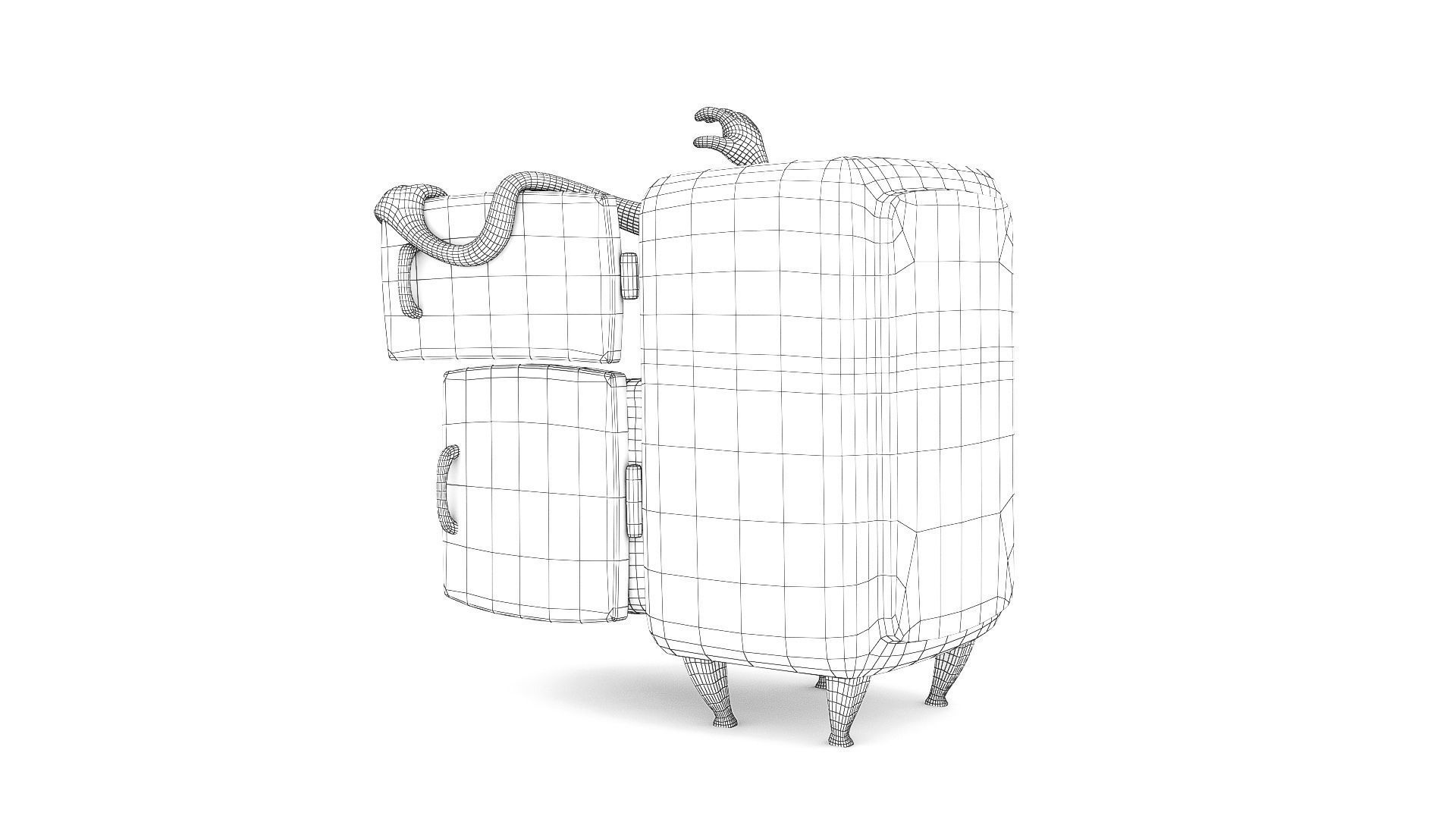 Evil fridge low poly Low-poly 3D model_3