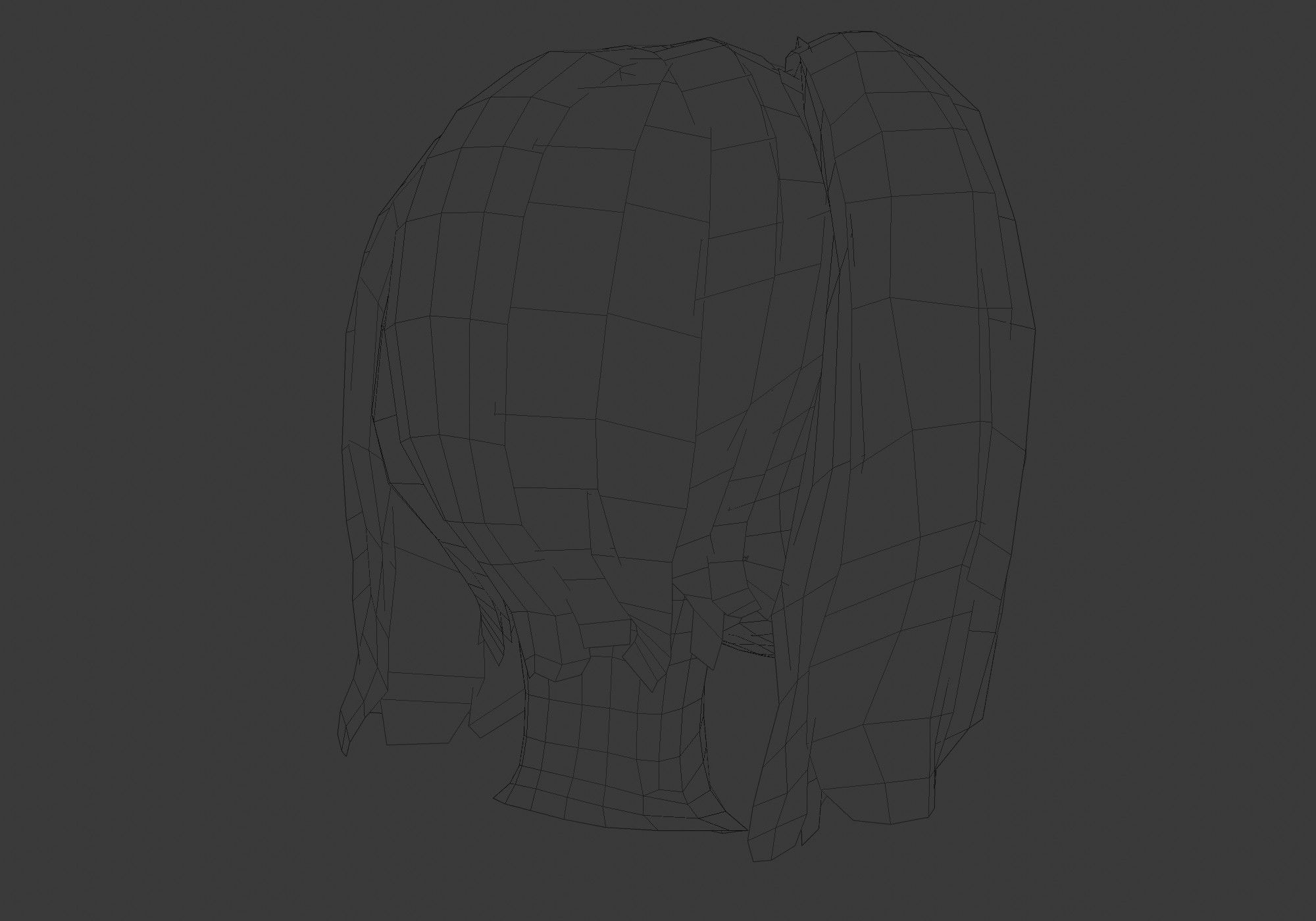 hairstyle in 4 colors Low-poly 3D model_8