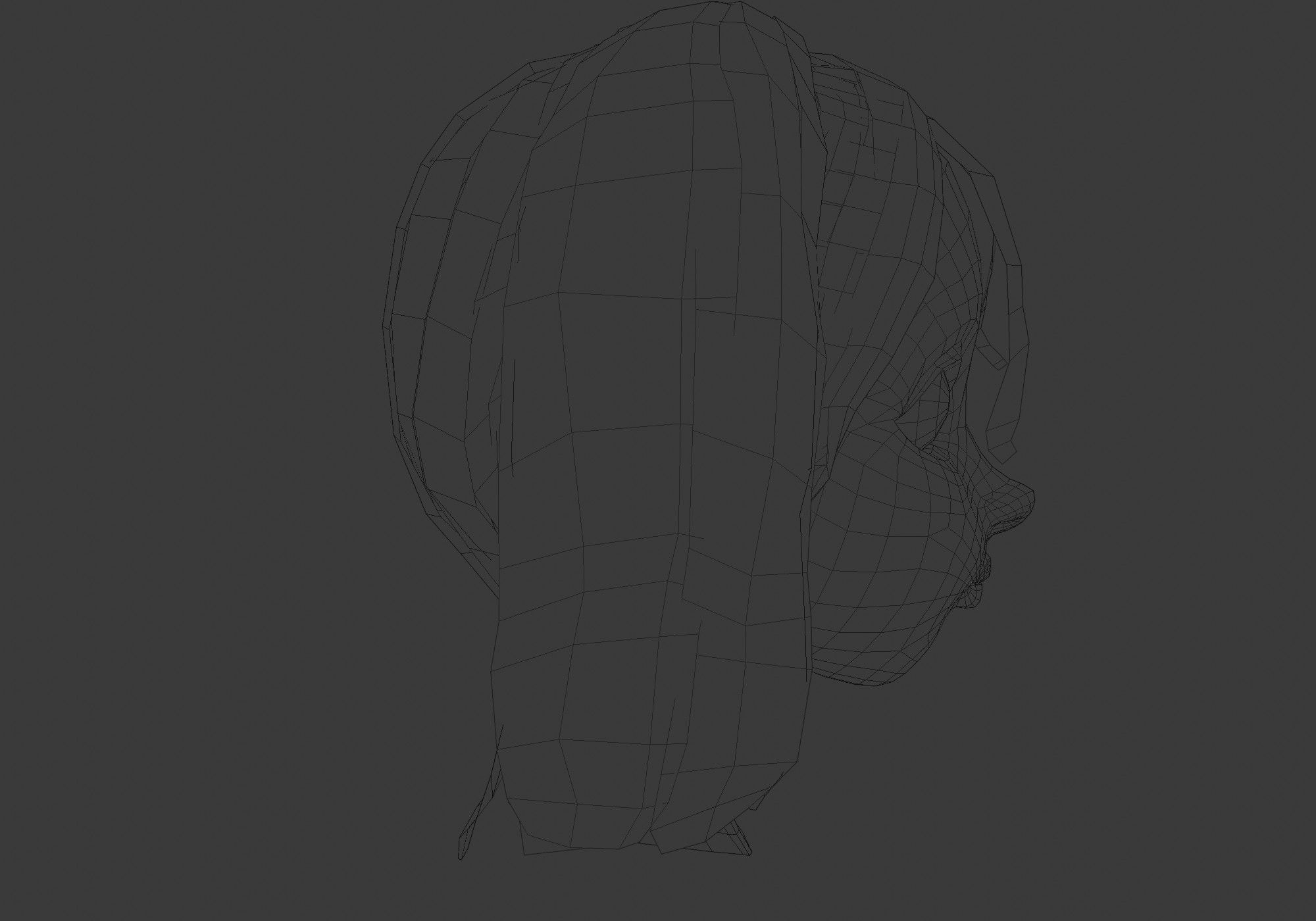 hairstyle in 4 colors Low-poly 3D model_7