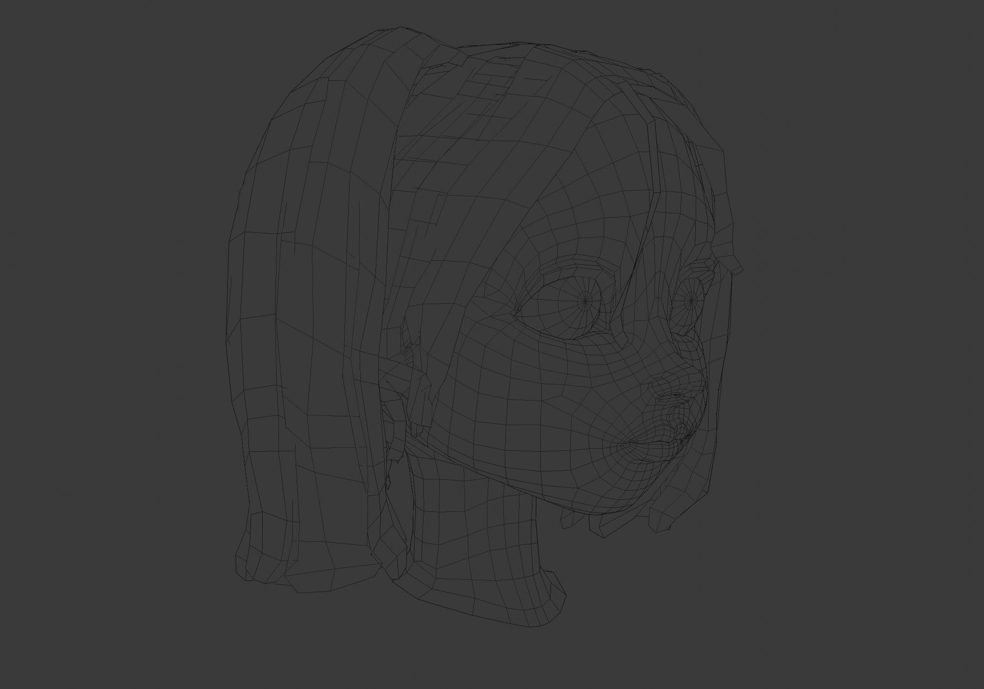 hairstyle in 4 colors Low-poly 3D model_6