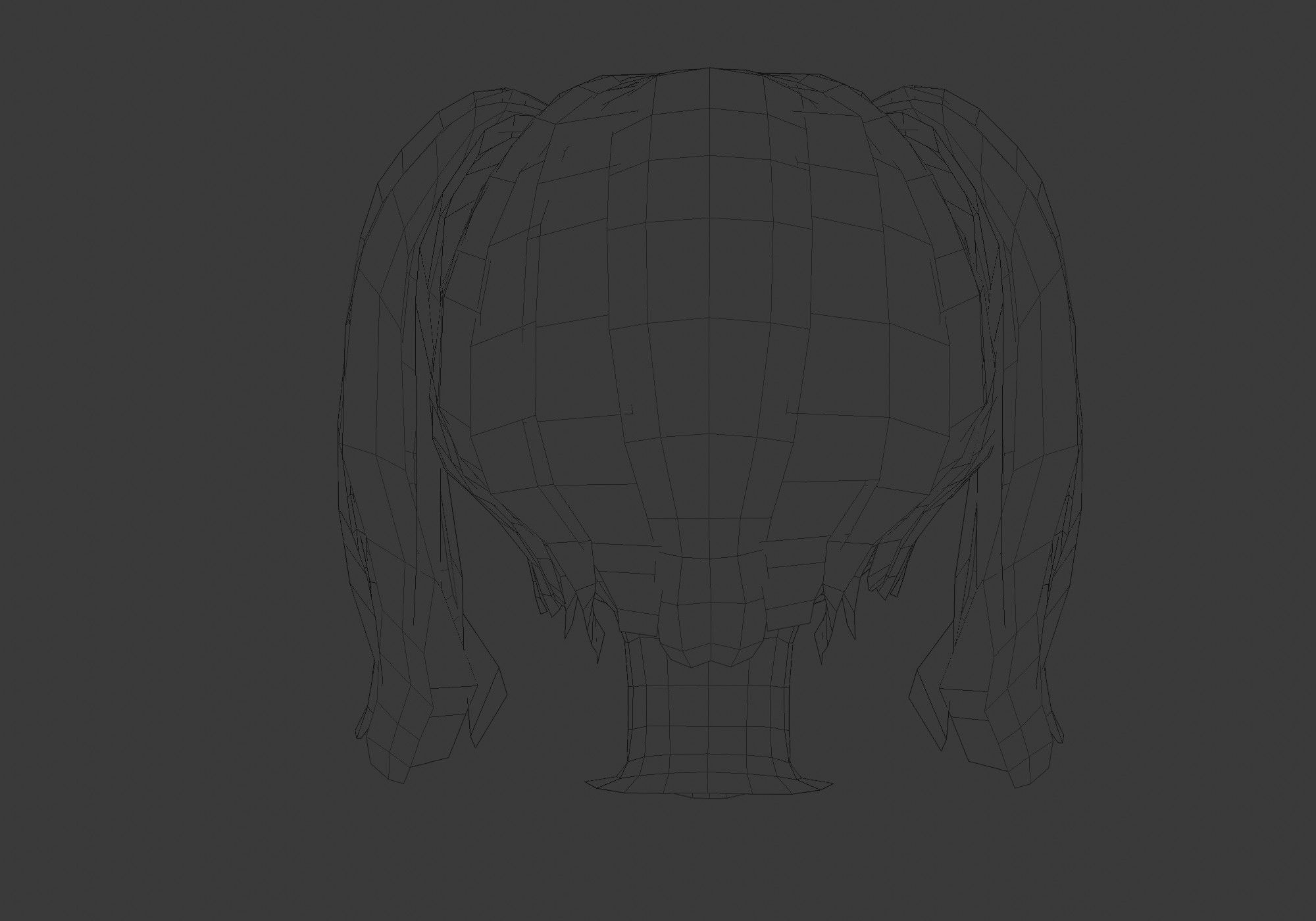 hairstyle in 4 colors Low-poly 3D model_9