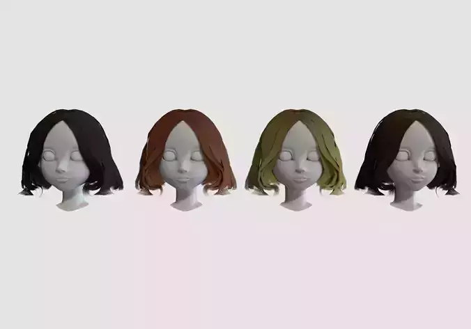 hairstyle in 4 colors