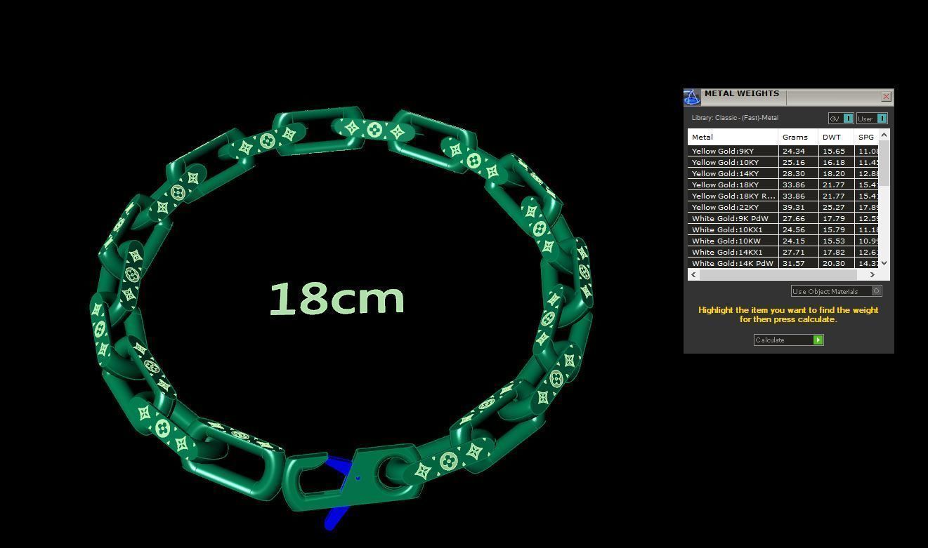 LV Bracelet 3d print 3D print model_1