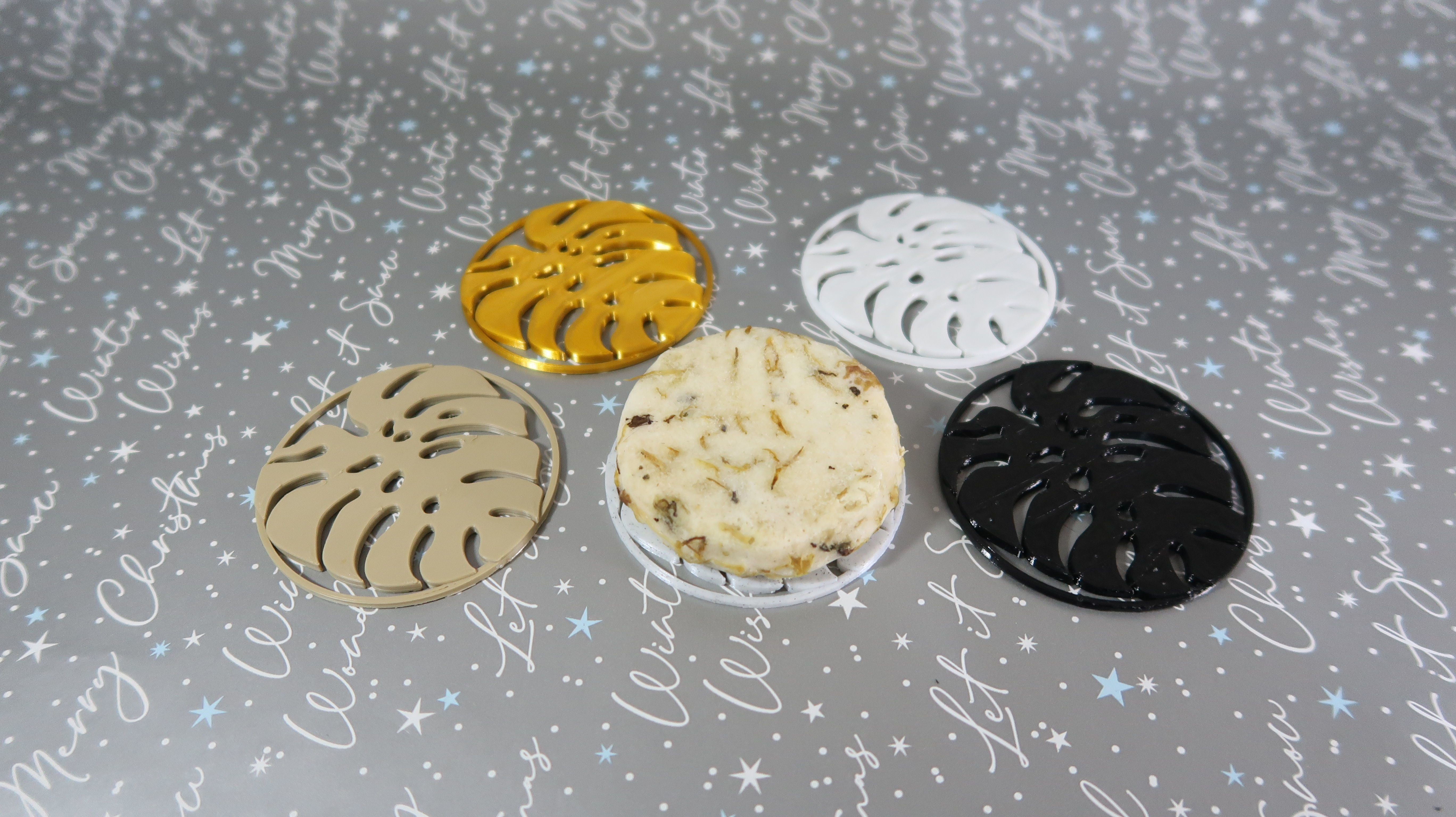 Soap Holder Dish Grid Holder 3D Printed Plant Monstera Travel 3D print model_3