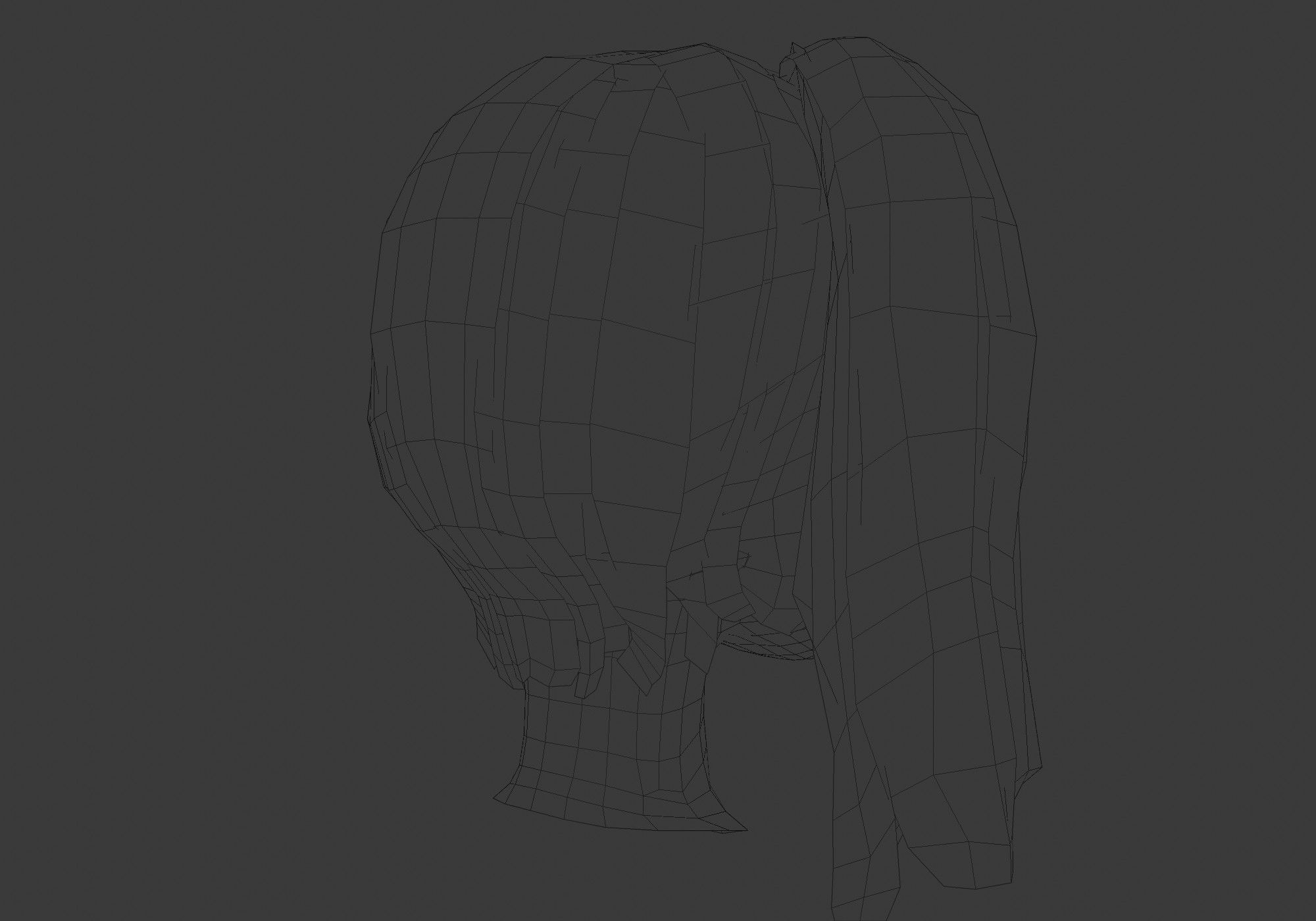 hairstyle in 4 colors Low-poly 3D model_8