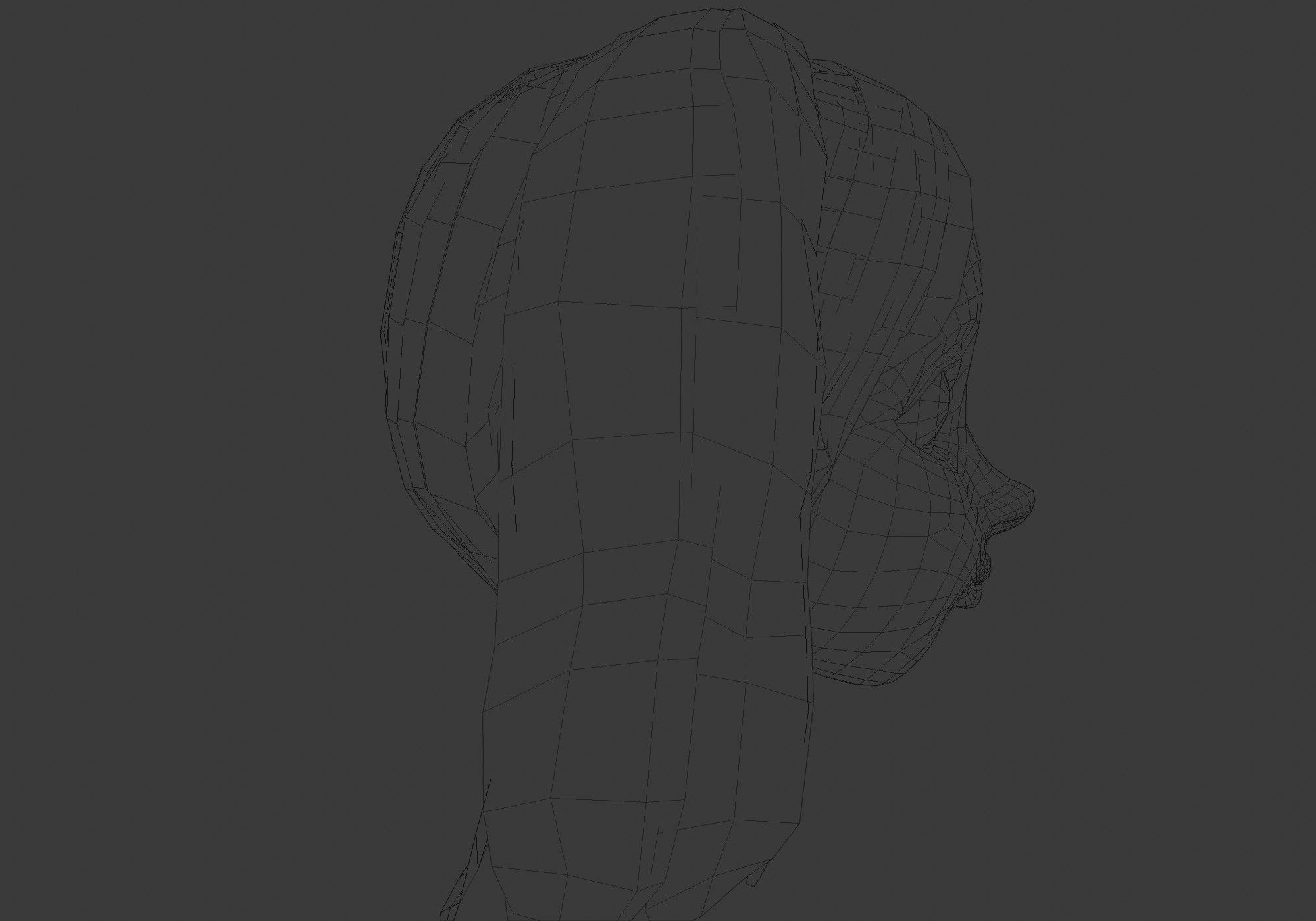 hairstyle in 4 colors Low-poly 3D model_7